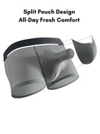 3 Pack Men's Ice Silk Front Split Pouch Breathable Mesh Cooling Comfort Trunks