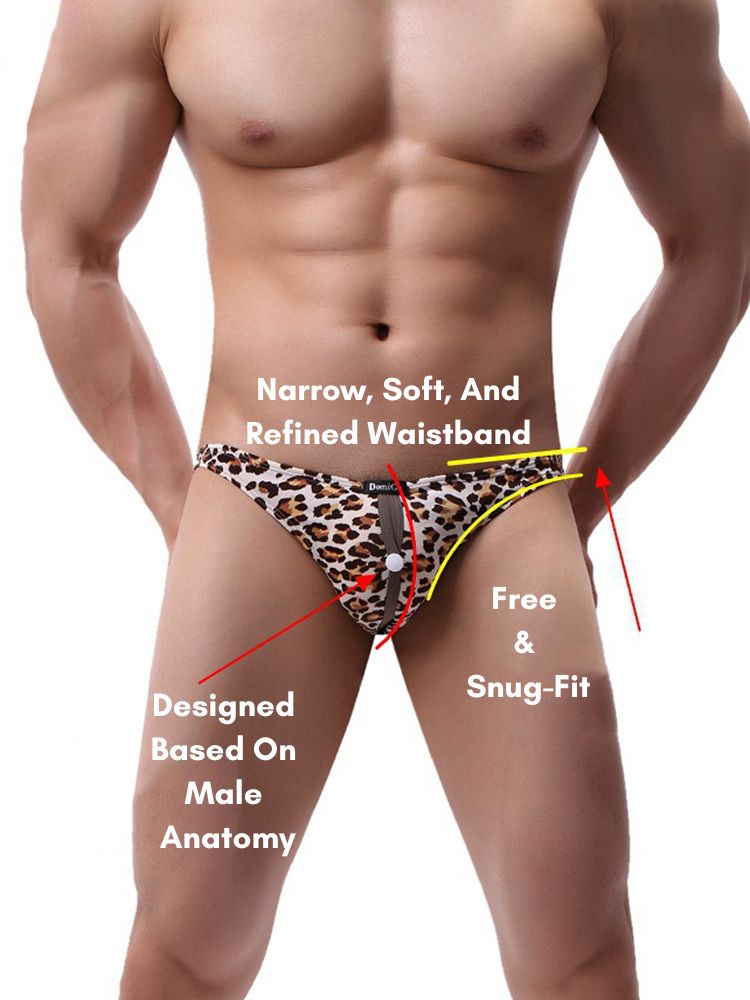 Men's Stretch Briefs with Convertible Front Opening & Open-Back Design