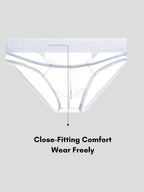 2 Pack Men's Stretch Solid Color Sexy Crotch Single-Layer Briefs with Support Ring