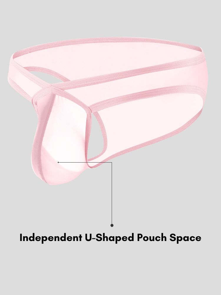 2 Pack Men's Ice Silk Breathable Sexy Low-Rise Anti-Odor Briefs