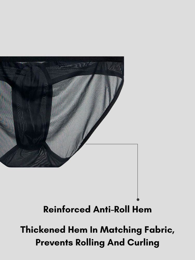 2 Pack Men's Ice Silk Breathable Sexy Low-Rise Anti-Odor Briefs