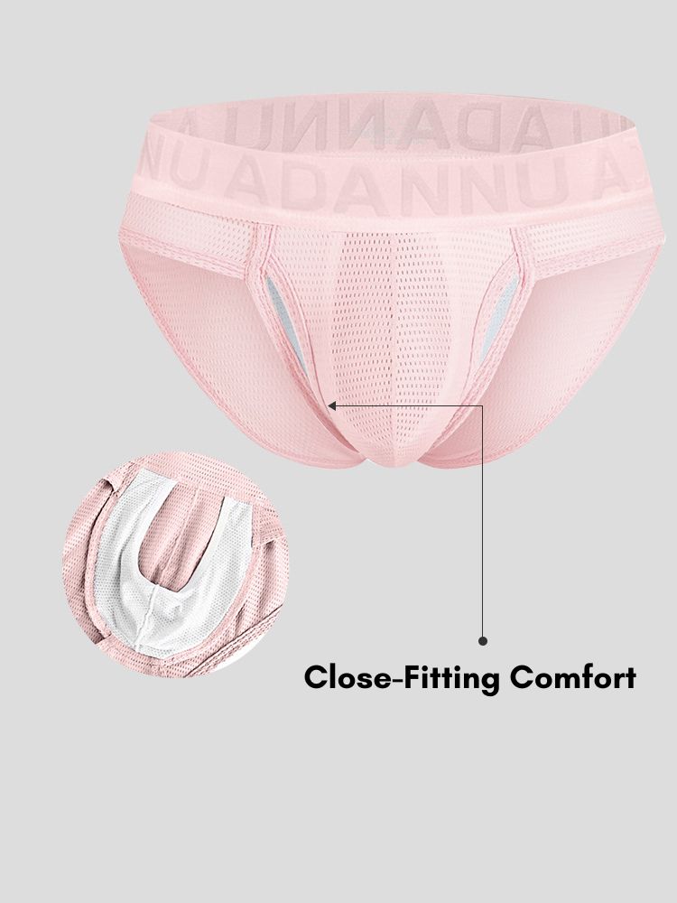 2 Pack Men's Mesh Sport Separate Pouch Breathable Lift & Support Design Briefs