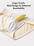3 Pack Men's Soft Cotton Blend Waffle Briefs with Separate Pouch and High-Leg Cut