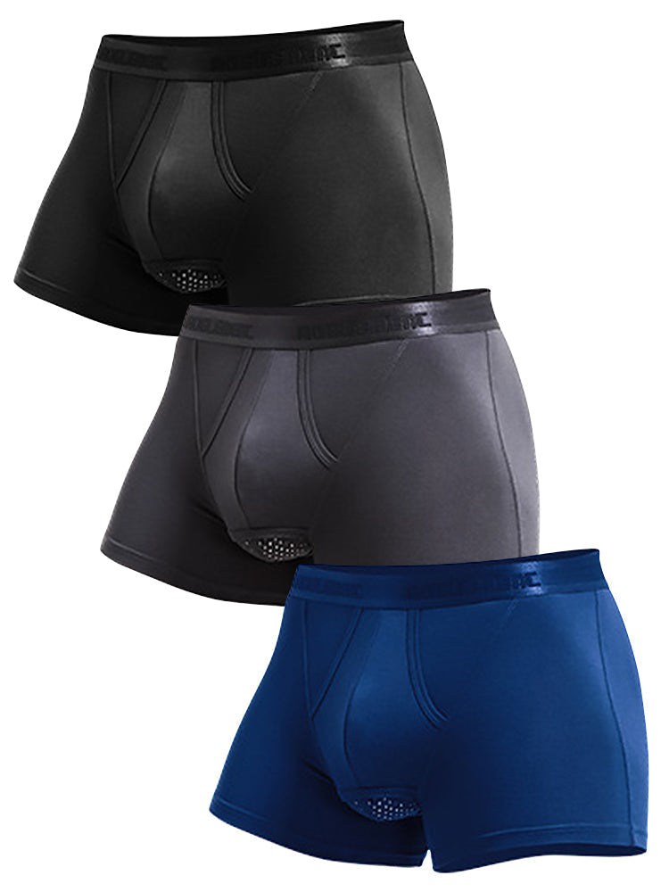3 Pack Men's Separated Pouch Mesh Support Trunks
