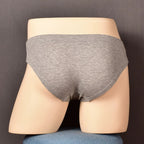 2 Pack Men's Ribbed Briefs with Decorative Button and Contour U-Pouch