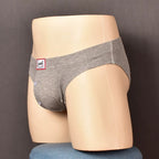 2 Pack Men's Ribbed Briefs with Decorative Button and Contour U-Pouch
