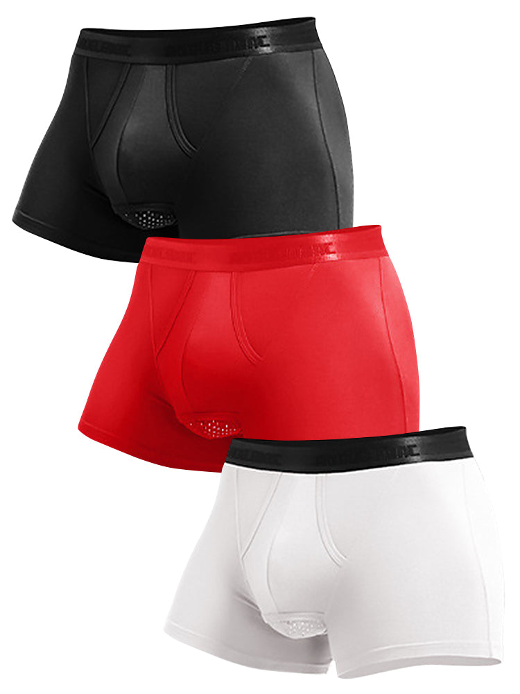 3 Pack Men's Separated Pouch Mesh Support Trunks