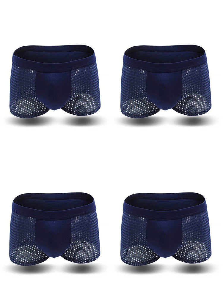 4 Pack Men’s Breathable Mesh Trunks with Antibacterial Fabric