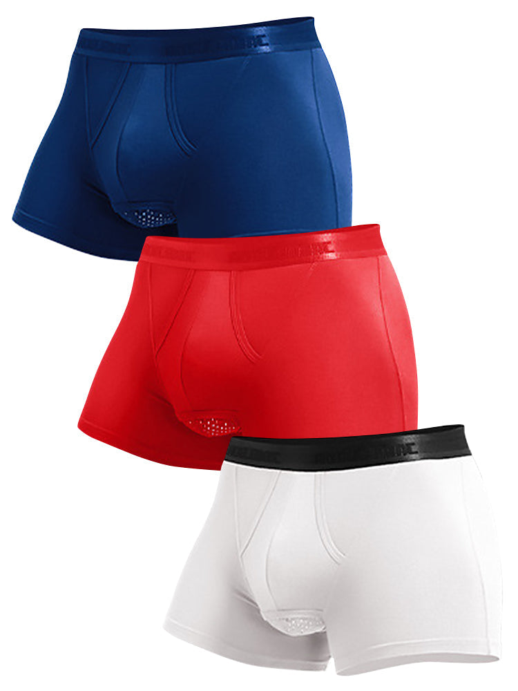 3 Pack Men's Separated Pouch Mesh Support Trunks