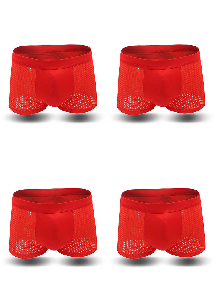 4 Pack Men’s Breathable Mesh Trunks with Antibacterial Fabric