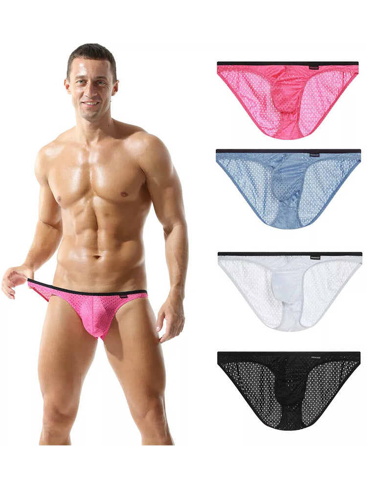 Men's Low-rise Mesh U-shaped Convex Pocket Sports Briefs