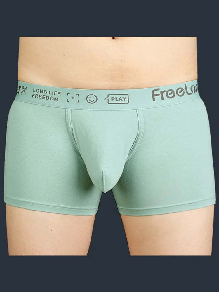 FreeLonger Men’s Soft Cotton Support Pouch Trunks