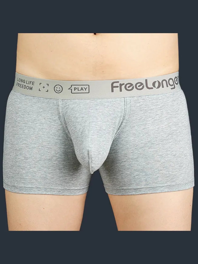 FreeLonger Men’s Soft Cotton Support Pouch Trunks