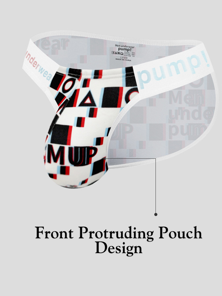 Men's Expanded Pouch Briefs with Alphabet Print – 2-Pack