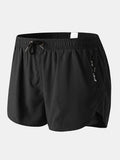 Men's 2-in-1 Quick Dry Stretch Board Shorts with Boxer Liner & Zipper Pockets