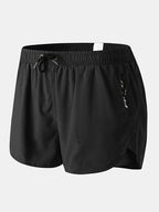Men's 2-in-1 Quick Dry Stretch Board Shorts with Boxer Liner & Zipper Pockets