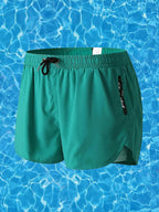 Men's 2-in-1 Quick Dry Stretch Board Shorts with Boxer Liner & Zipper Pockets