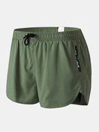 Men's 2-in-1 Quick Dry Stretch Board Shorts with Boxer Liner & Zipper Pockets