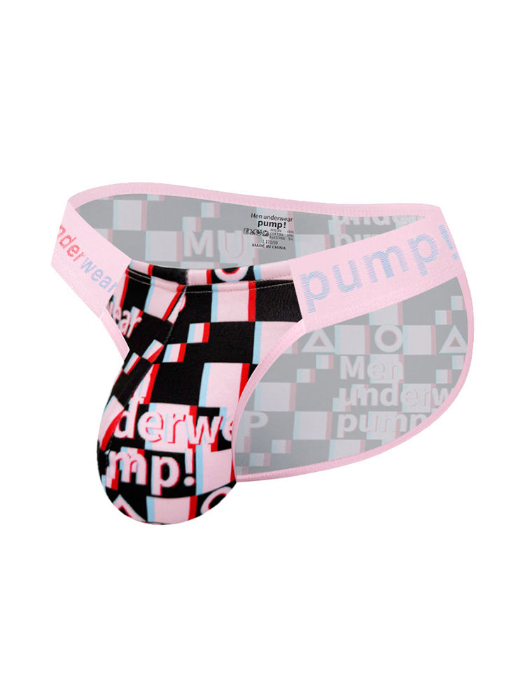 Men's Expanded Pouch Briefs with Alphabet Print – 2-Pack