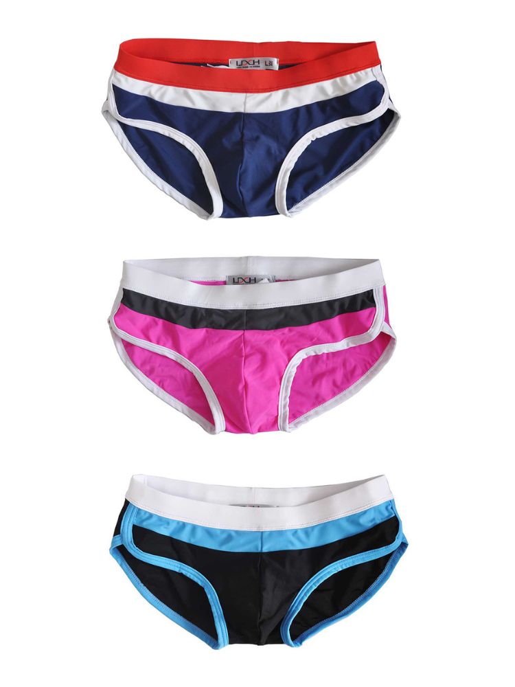 Men's Nautical Stripe Swim Briefs with Removable Pad