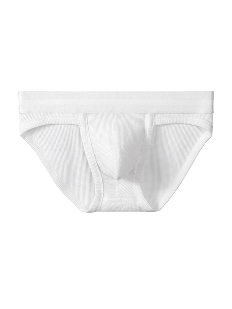 2 Pack Men's Waffle-Knit Cotton Separable Scrotum Support Briefs