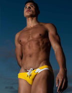 Men’s Printed Waistband Drawstring Swim Briefs