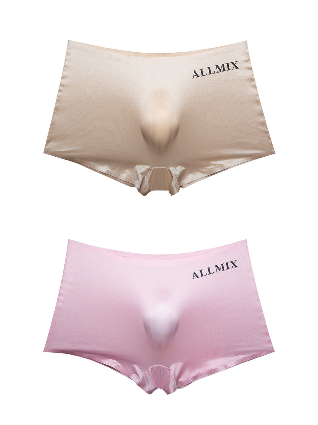 2 Pack ALLMIX Men's Seamless 3D Convex Pouch Trunks