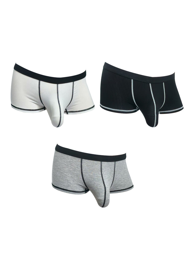 3 Pack Men's Ultra-Thin Cooling Large Supportive Pouch Breathable Low-Rise Trunks