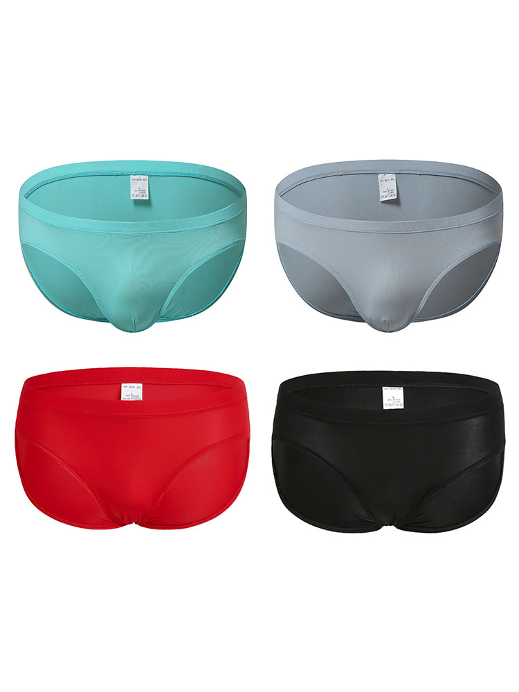 4 Pack Men’s Seamless Solid Color Smooth Touch Briefs