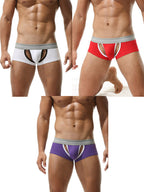 3 Pack Men’s Sexy Cutout Trunks with Lift-up Pouch