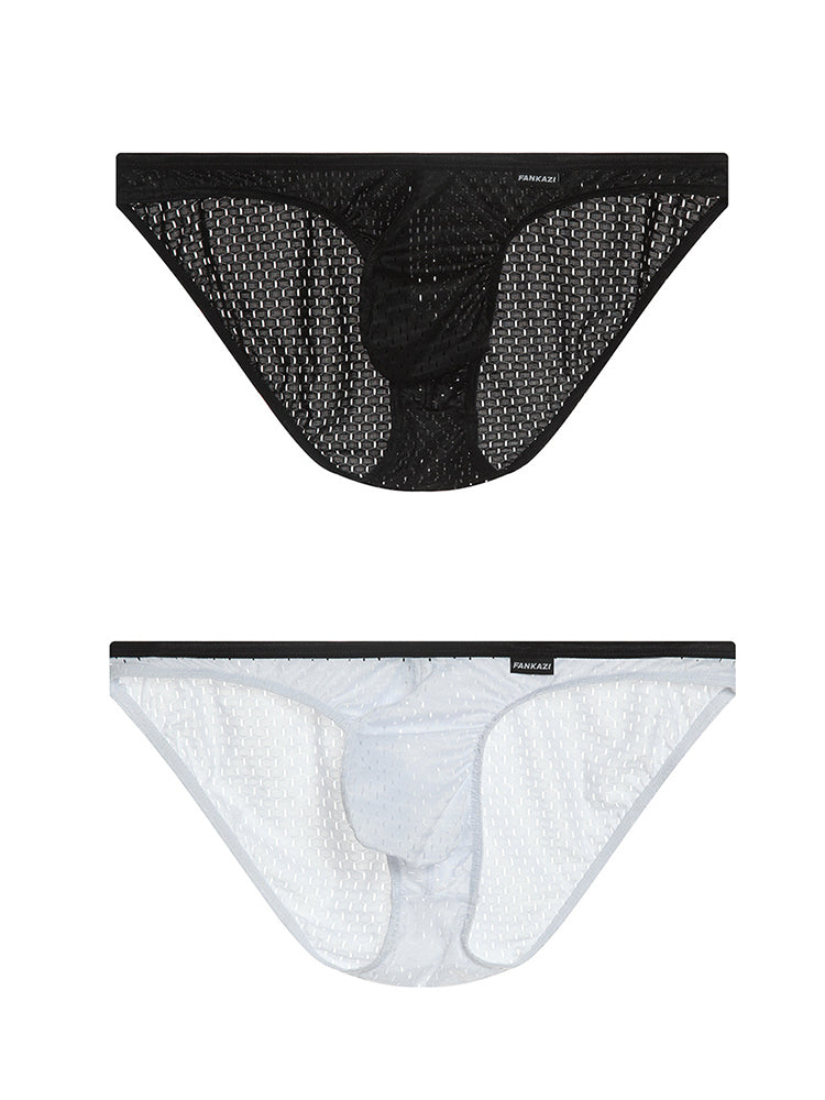 Men's Low-rise Mesh U-shaped Convex Pocket Sports Briefs