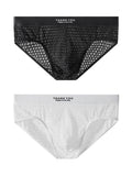 2 Pack Men's Soft & Breathable Icy Silk Quick-Dry Mid-Rise Comfort Cooling Briefs