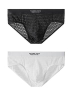 2 Pack Men's Soft & Breathable Icy Silk Quick-Dry Mid-Rise Comfort Cooling Briefs