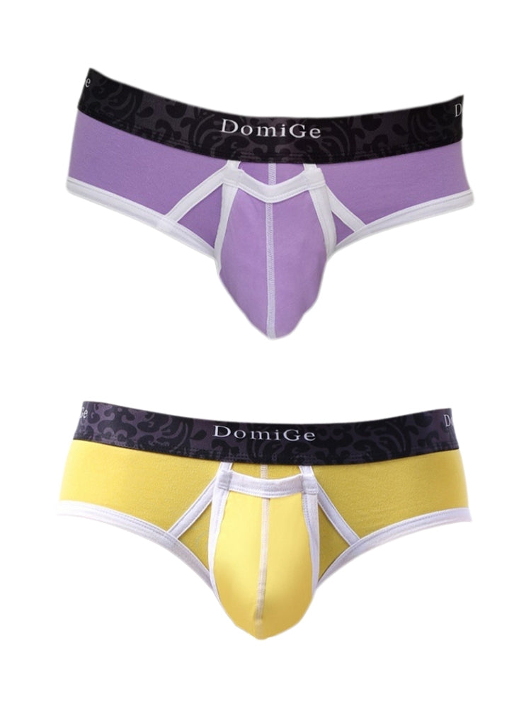 2 Pack Men's Detachable Front Pouch Durable Stretch Skin-Friendly Briefs