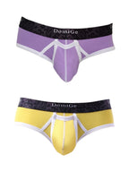 2 Pack Men's Detachable Front Pouch Durable Stretch Skin-Friendly Briefs