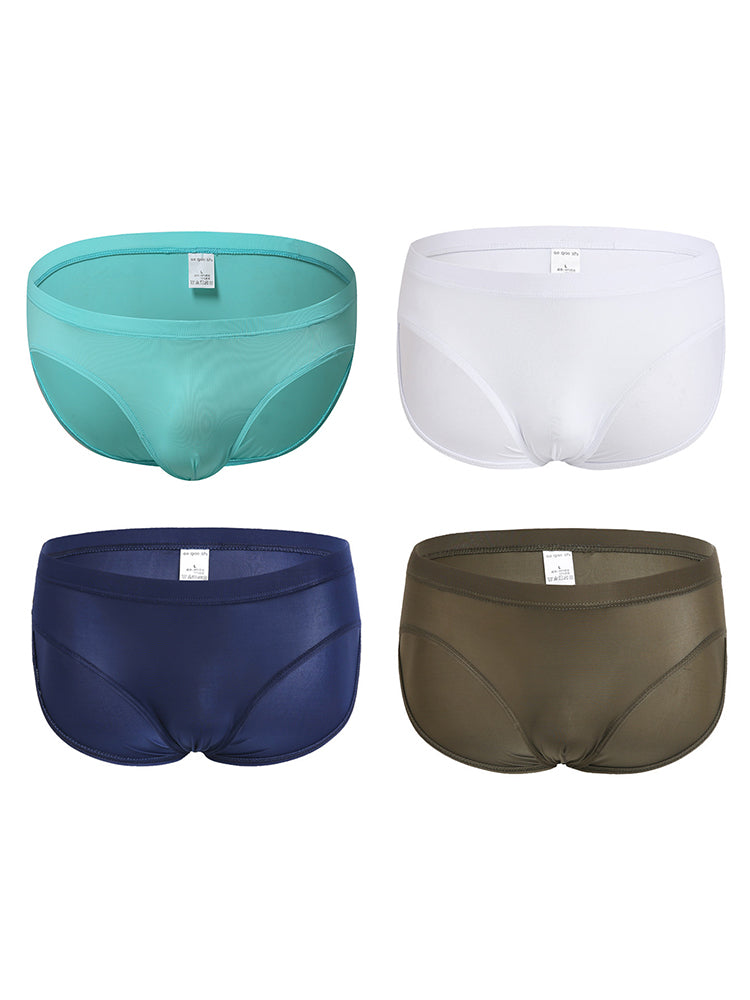 4 Pack Men’s Seamless Solid Color Smooth Touch Briefs