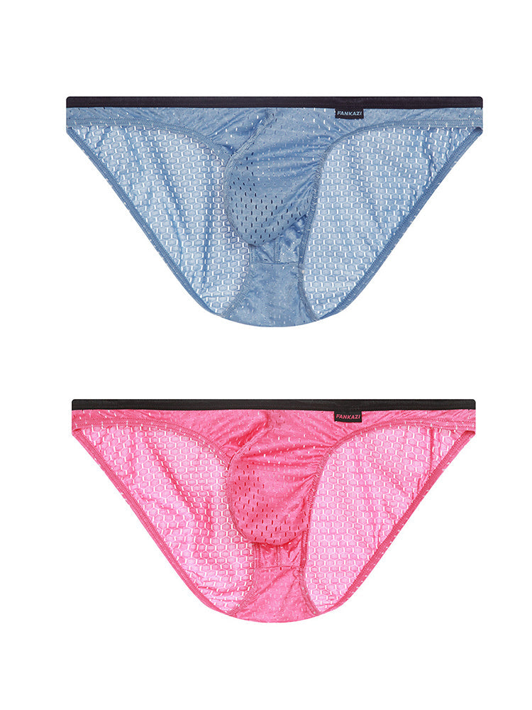 Men's Low-rise Mesh U-shaped Convex Pocket Sports Briefs