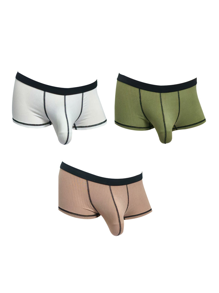 3 Pack Men's Ultra-Thin Cooling Large Supportive Pouch Breathable Low-Rise Trunks