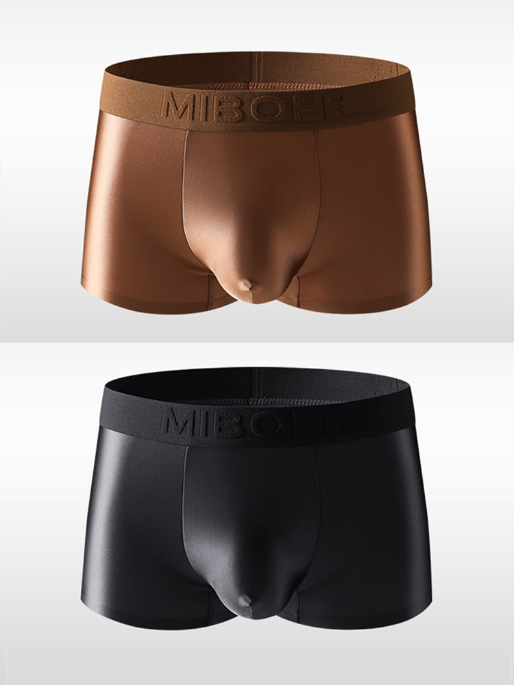 2 Pack Men's Premium Ice Silk Trunks – Ultra-Soft, Lightweight & Breathable