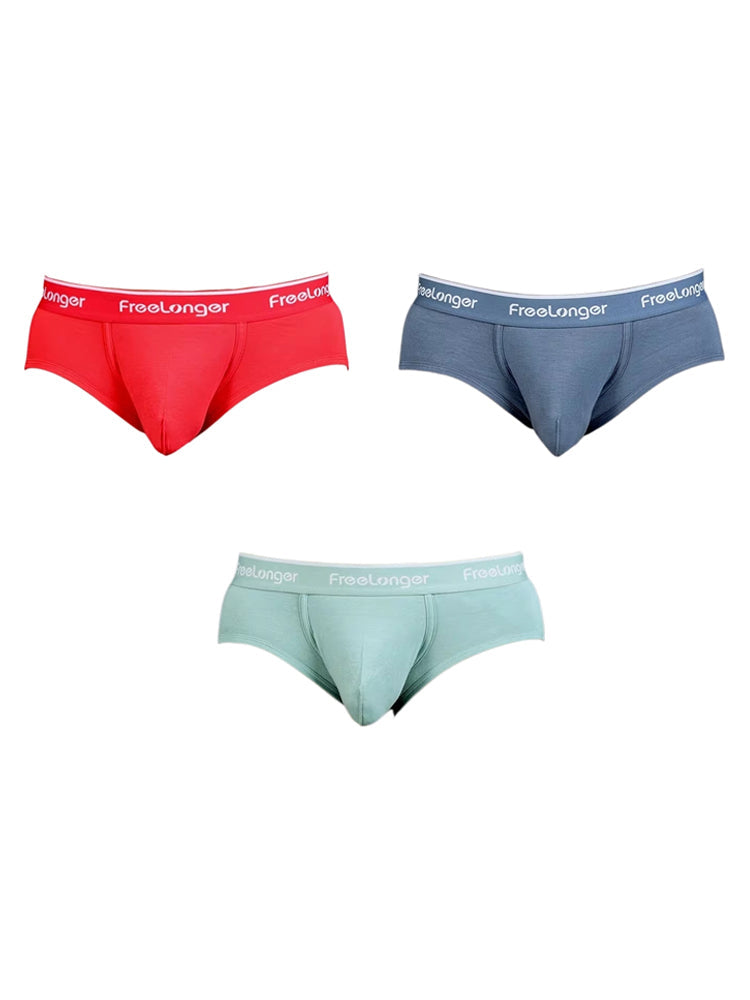 FreeLonger Men's Comfy Separate Support Pouch Briefs