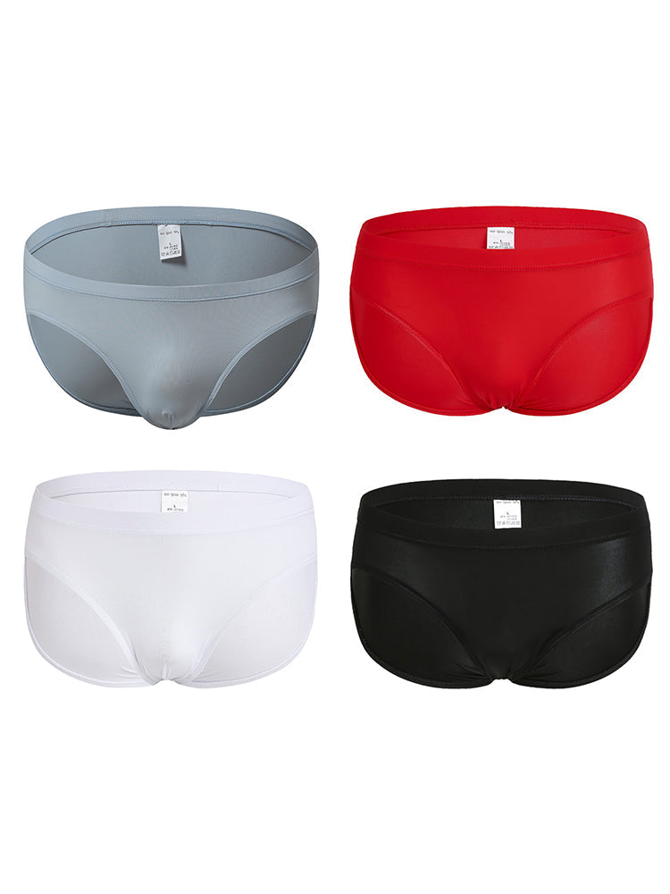 4 Pack Men’s Seamless Solid Color Smooth Touch Briefs