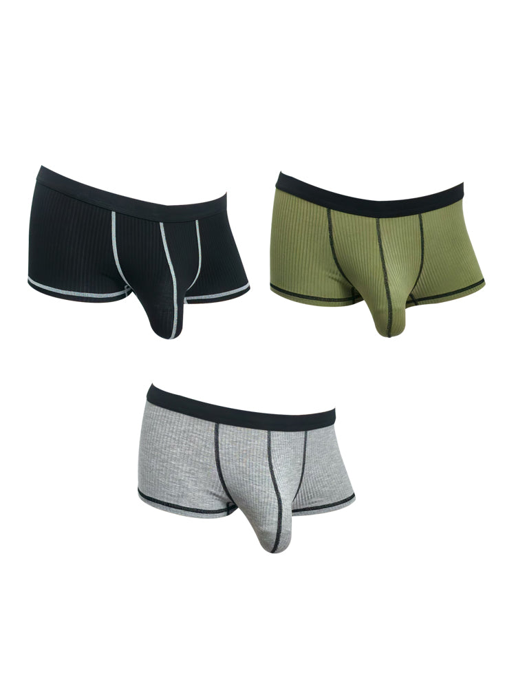 3 Pack Men's Ultra-Thin Cooling Large Supportive Pouch Breathable Low-Rise Trunks