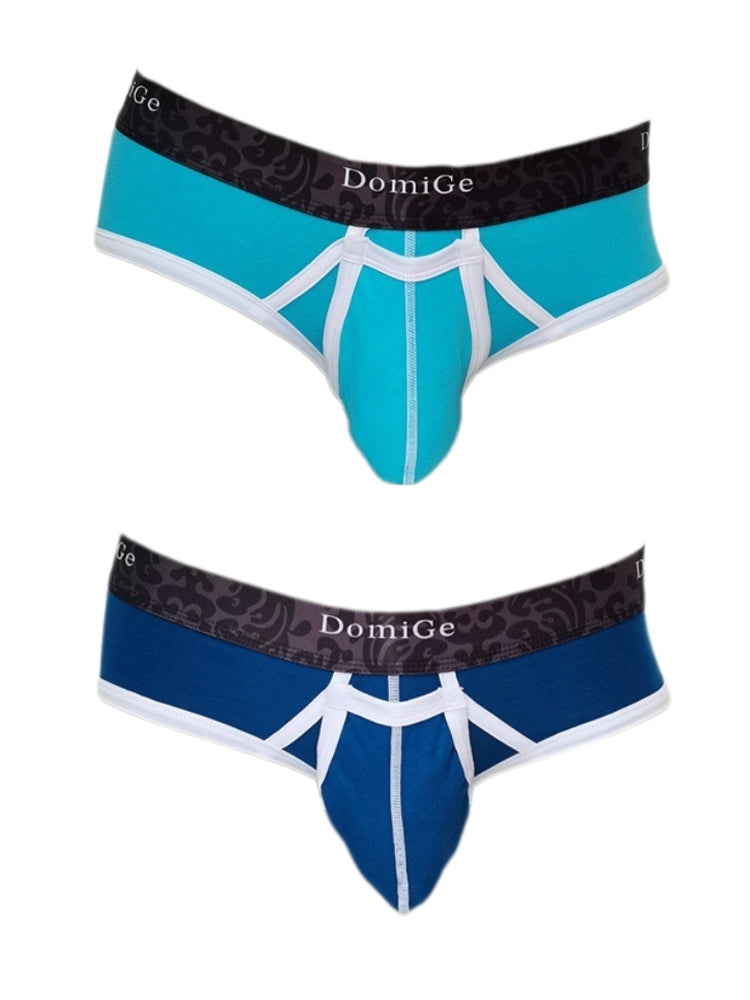 2 Pack Men's Detachable Front Pouch Durable Stretch Skin-Friendly Briefs