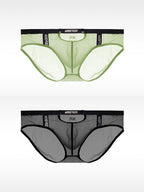 Men's Low Waist Narrow Waist Ice Silk Breathable Convex Pocket Briefs