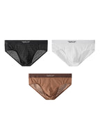 2 Pack Men's Soft & Breathable Icy Silk Quick-Dry Mid-Rise Comfort Cooling Briefs