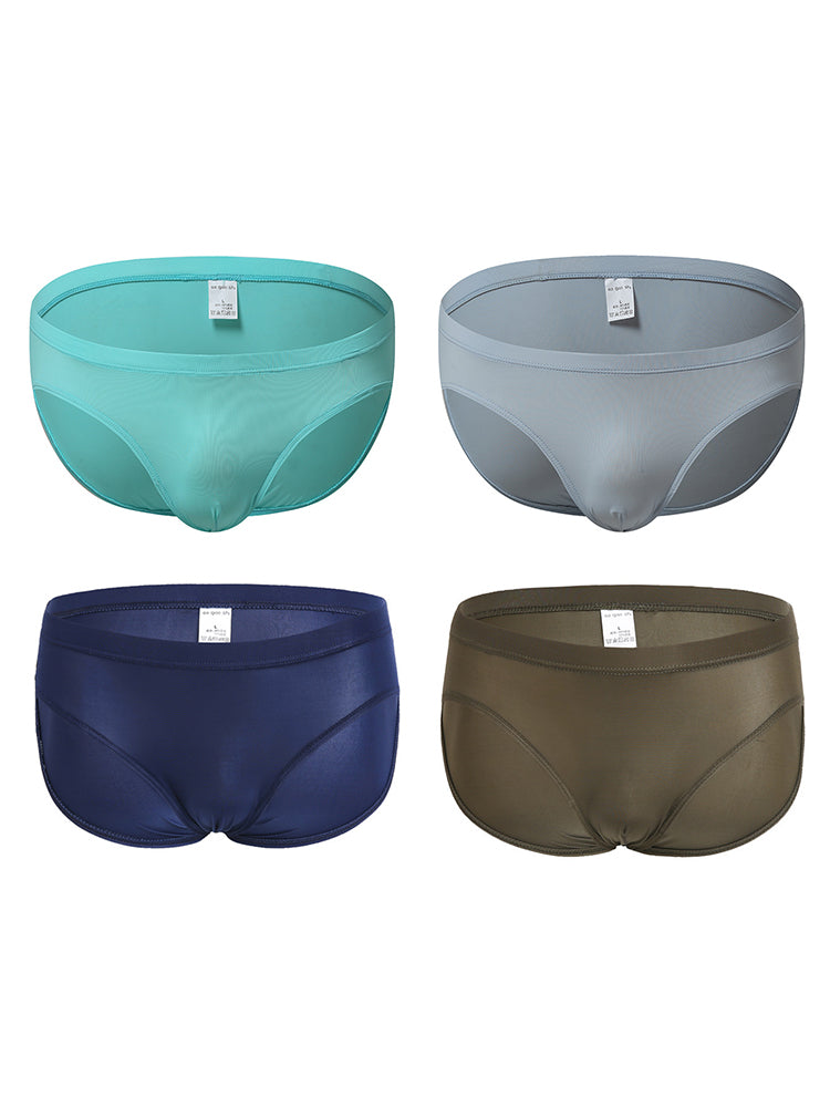 4 Pack Men’s Seamless Solid Color Smooth Touch Briefs