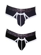 2 Pack Men's Detachable Front Pouch Durable Stretch Skin-Friendly Briefs