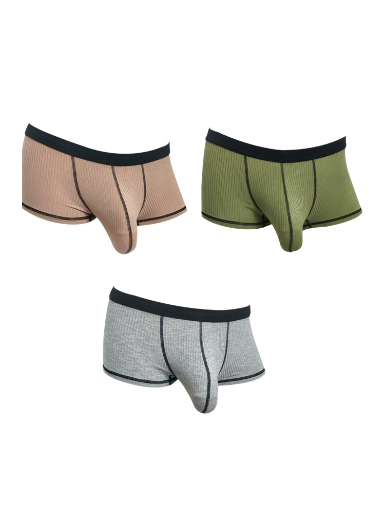 3 Pack Men's Ultra-Thin Cooling Large Supportive Pouch Breathable Low-Rise Trunks