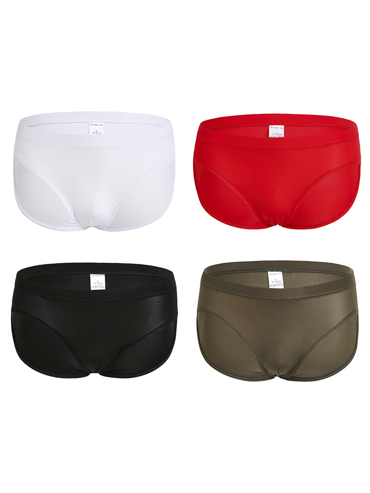 4 Pack Men’s Seamless Solid Color Smooth Touch Briefs