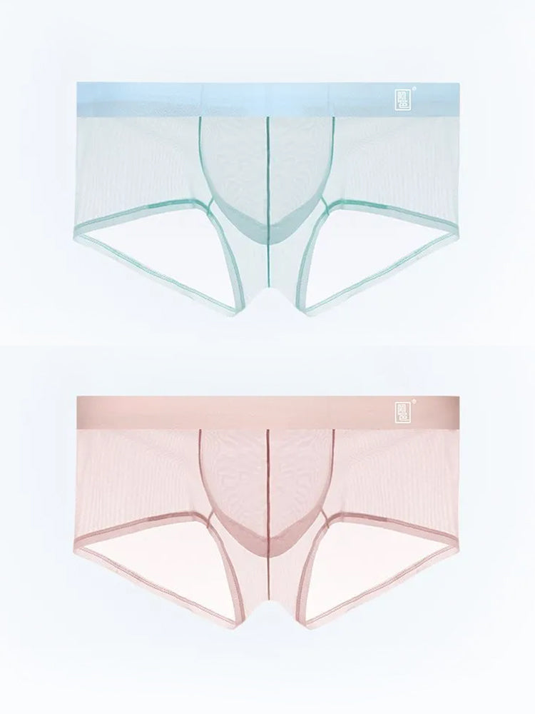 Men’s Sheer Mesh Trunks with U-Shaped Support Pouch